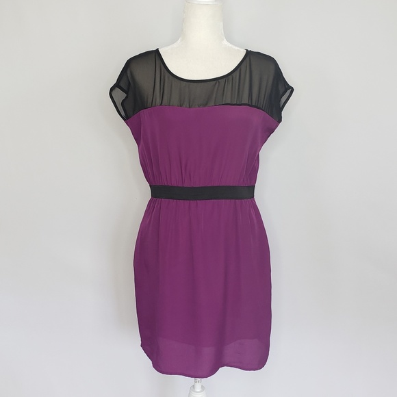 Collective Concepts Dresses & Skirts - Collective Concepts purple & sheer black Dress S